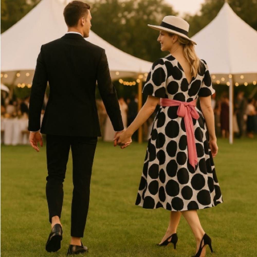 Adrienne Vittadini Black and Ivory Hat - Picture 3 of 13